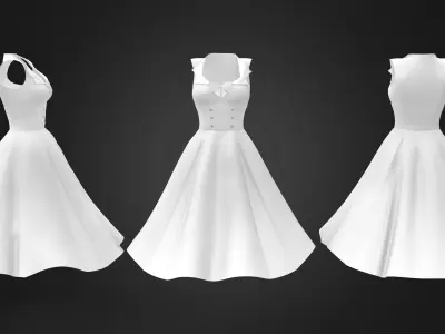 Rockabilly Dress Low-poly 3D model