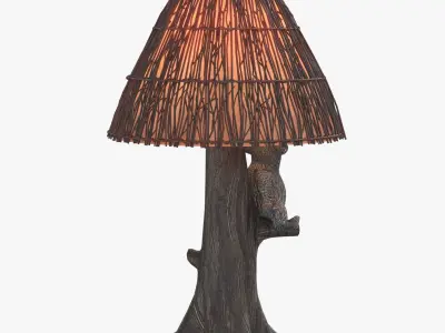 Twig Shade Bear Design Table Lamp PBR 3D model
