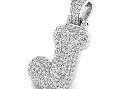 Bubble J Initial Pendant 3D print model