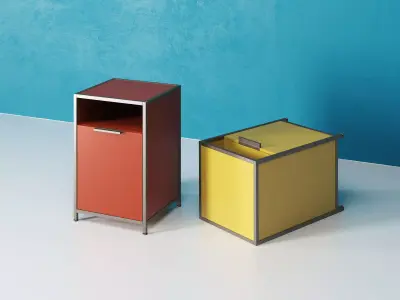 Dita Bedside Cabinet with Flap door 3D model