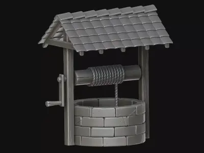 Stylized well 3D model