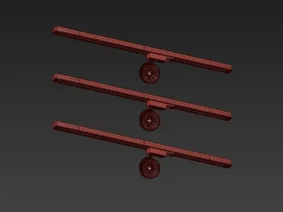 Technical pair of rails 3D model