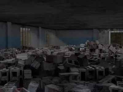 Abandoned Rubble Building - Environment 004 Low-poly 3D model