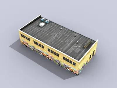 Big Yellow Warehouse Low-poly 3D model