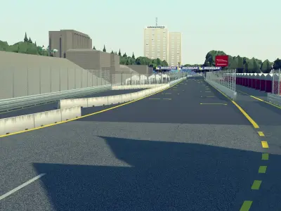 Cartoon Race Track Nuremberg Low-poly 3D model