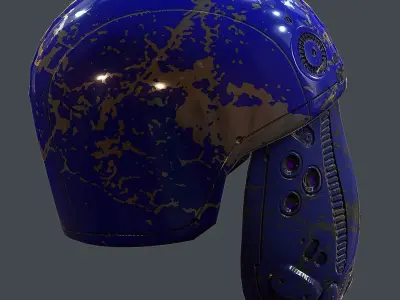 Gas mask helmet 3d model scifi Low-poly Low-poly 3D model Low-poly 3D model