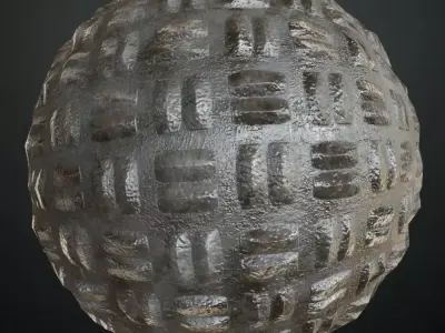 Diamond Metal Plate Nine PBR Seamless Texture