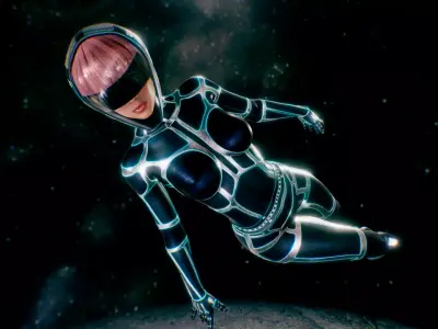 Futuristic Astronaut Woman 3D model