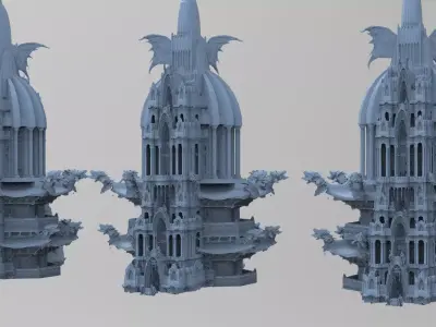 Golden Tower sun temple 2  3D model