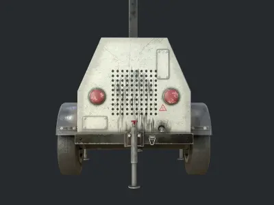 PBR Mobile Light Tower Generator - Portable Generator Low-poly 3D model