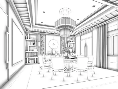 Business Restaurant - Coffee - Banquet  35 3D model