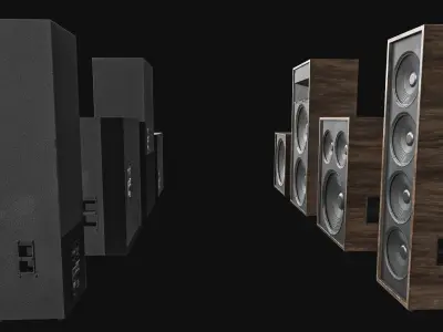 Subwoofer Pack Low-poly 3D model
