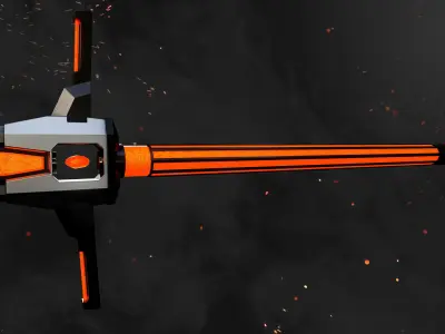 Future Sci-Fi Spear Game-Ready Low-poly 3D model Low-poly 3D model