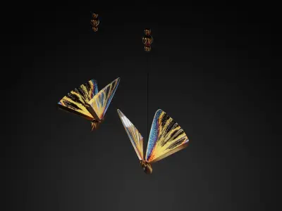 Lights Pendant Butterfly Art Light Low-poly 3D model