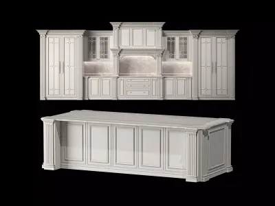 blk wood classical kitchen art 004 3D model