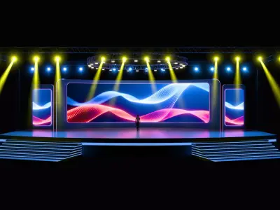 Modern Event Stage or Exhibition Stage with LED light 3D model