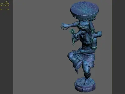 Demon Palace - Religion - Elephant stone carving 01 3D model