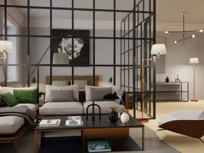 Scandinavian Modern  Interior 3D model