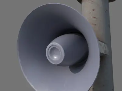 Alarm pole game ready Low-poly 3D model