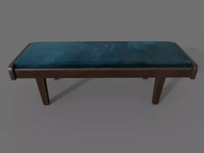 satin and wood bench 3D model