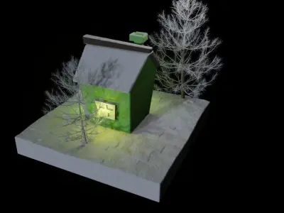winter cottage house 3D model