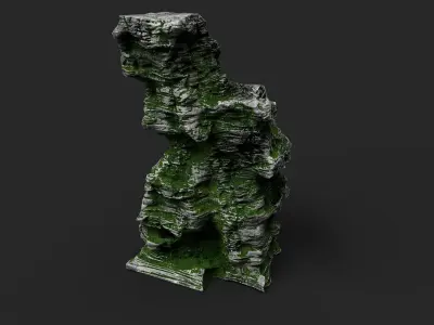 Mossy Cliff Rock 23-3 Low-poly 3D model
