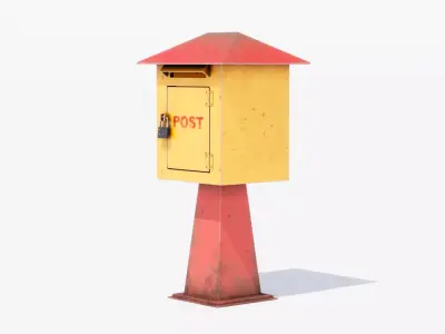 Post Box Low-poly 3D model