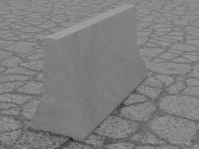 Concrete Road Barrier Low-poly 3D model