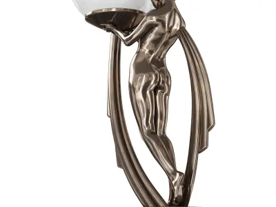 Art Nouveau Lady Lamp 3D model
