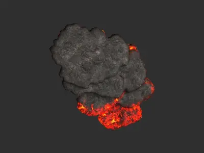 Cave Platform 1 - Lava Low-poly 3D model
