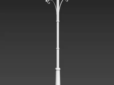 lamppost two street lamps Free 3D model