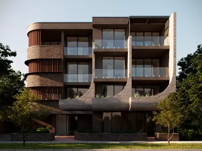 Residential Building Exterior Scene 3D model