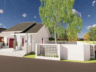 1 Floor Minimalist Modern House Design Full Interior 3D model