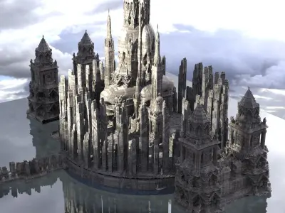 Sci-Fi Wizards City 2 Kit bash 3D model