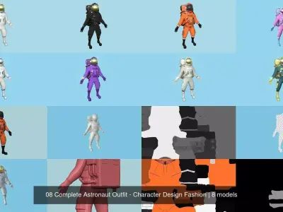 08 Complete Astronaut Outfit - Character Design Fashion 3D Model Pack