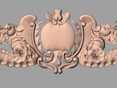 Door design 3D relief model STL format file for CNC carving E680 3D model