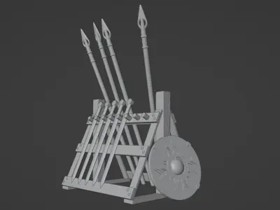 Rohan Weapon Rack 3D print model
