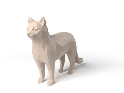 Cat Low Poligonal Low-poly 3D model