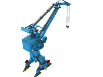 Level Luffing Port Crane 3D model