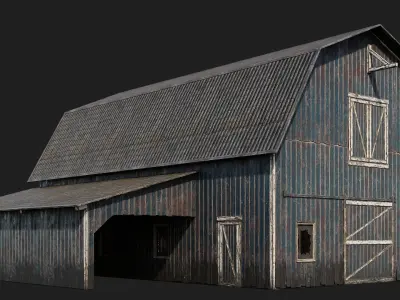 41-42-43-44 - Farm Buildings 4K PBR GameReady Low-poly 3D model