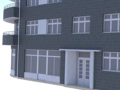 Corner house PBR II 3D model