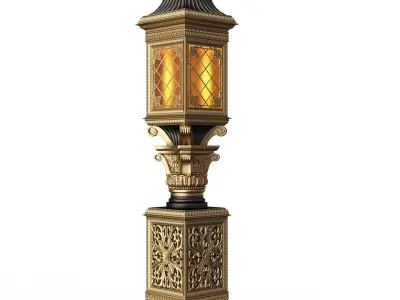 Classic Street Light 0103 Low-poly 3D model