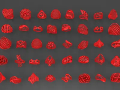 38 NEW RINGS HIGHT QUALITY READY TO PRINT 3DM STL JEWELRY 3D print model