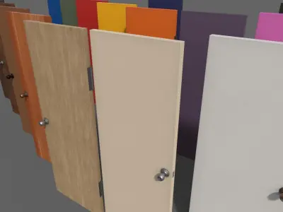 PBR Wood Door A1 Low-poly 3D model