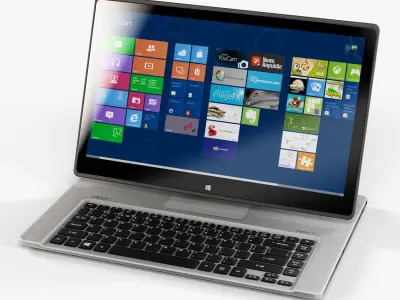 Acer Aspire R7-572G Silver convertible hybrid laptop Low-poly 3D model