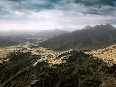 Desert Mountain Low-poly 3D model