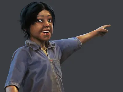 Poor Child Low-poly 3D model