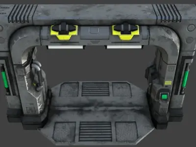 Sci-Fi Blast Door or Gate Low-poly 3D model