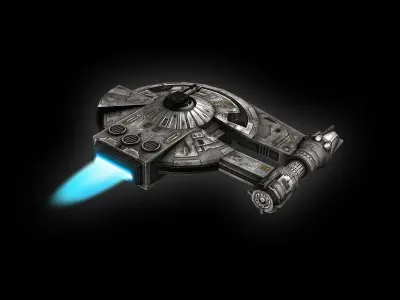 The Outrider star wars spaceship Low-poly 3D model
