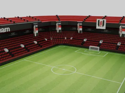 Fulham Football Stadium Low-poly 3D model